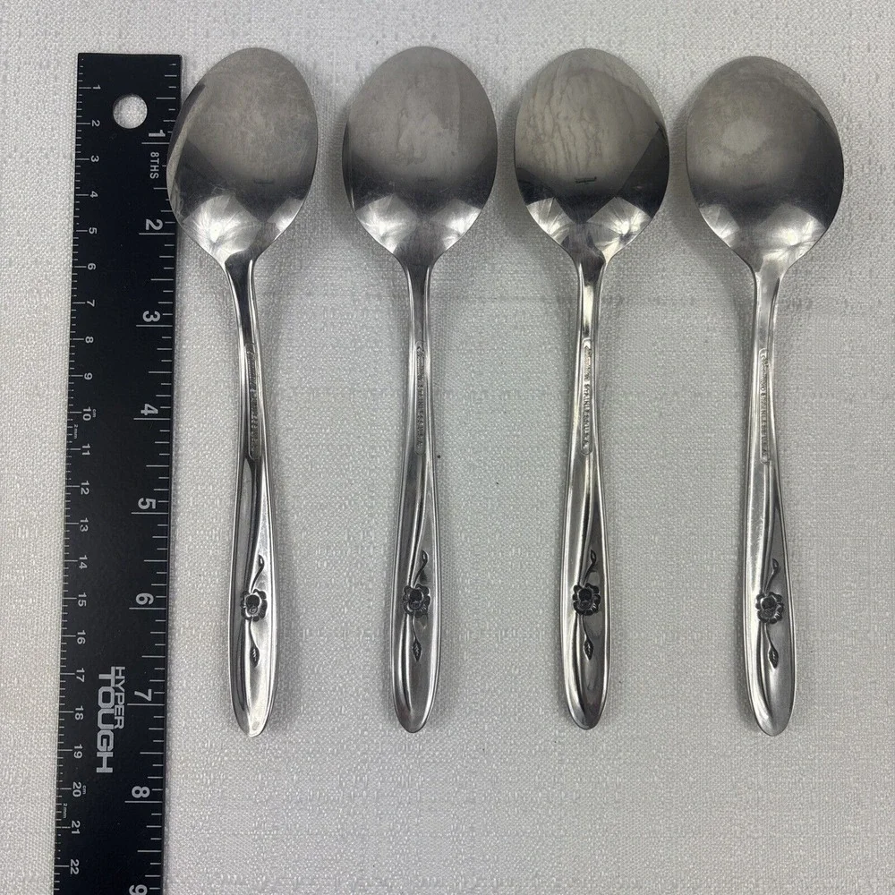 Sears Roebuck‎ Provincial Rose Stainless Soup Spoon 7 1/4